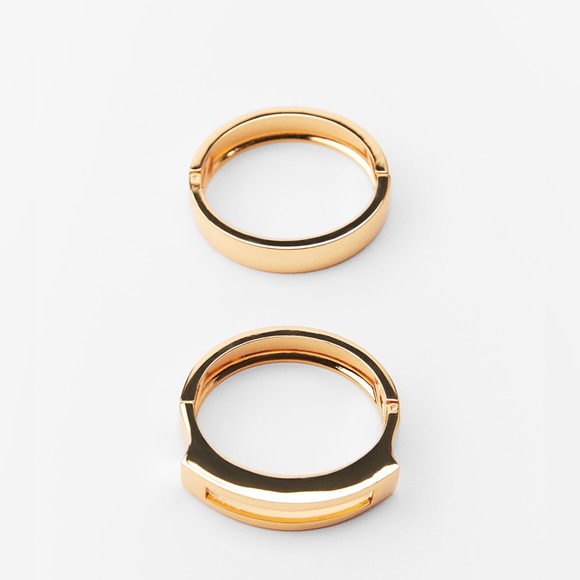 Zara - Gold Tone Pair of Rigid Bracelets - NWT - Picture 3 of 6